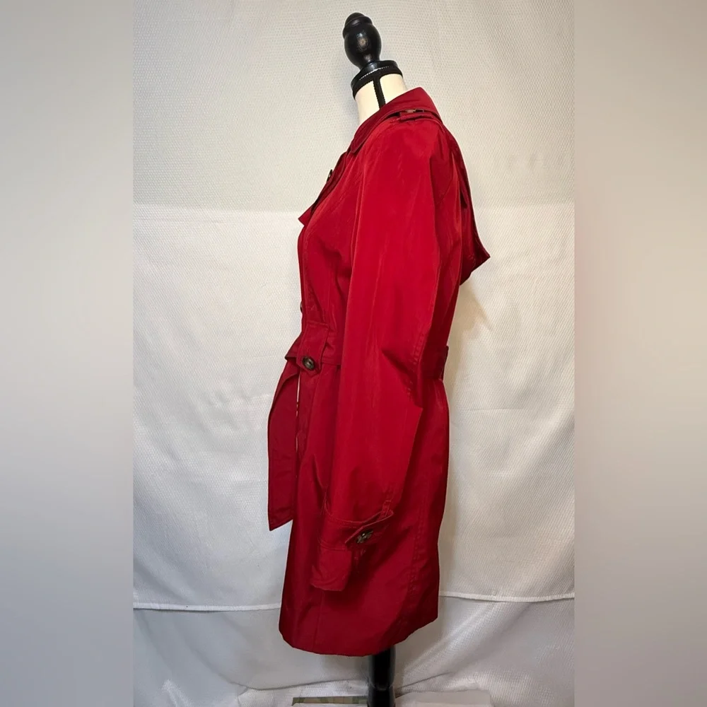 London Fog Vibrant Red Trench Coat